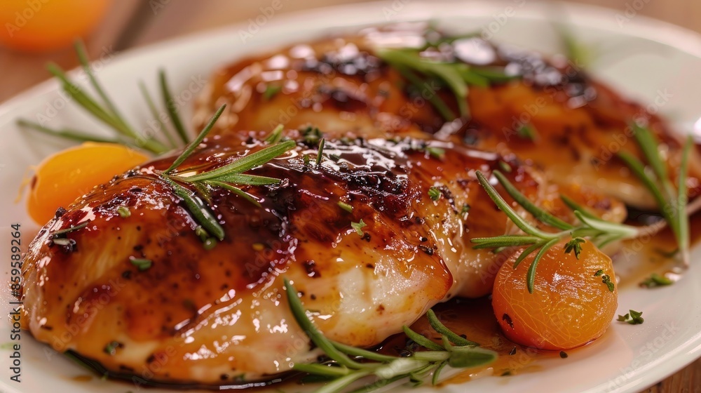 Chicken breast with apricot glaze