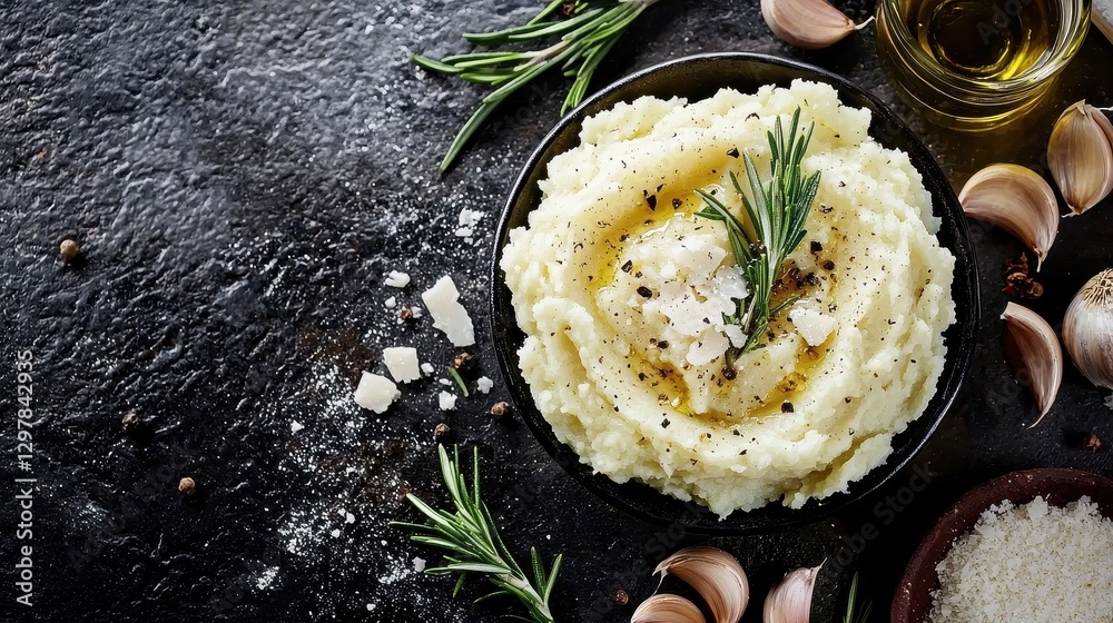 Rustic Olive Oil Mashed Potatoes Infused with Rosemary